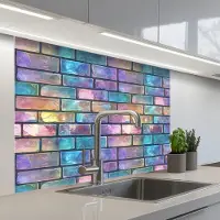 KitchenYeah Keuken achterwand 100x80 cm - Spatscherm zelfklevend Gloed - Kleuren - Muur - Glans - Muurbeschermer - Spatwand fornuis