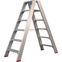 Kippers Rijssen 4741000206 SuperPRO Dubbele Trap - Aluminium - 2 X 6 Treden - Max. Werkhoogte 1.45 M.
