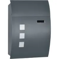 HOMCOM - Brievenbus - Staal - 32L x 10B x 45H cm - Donkergrijs