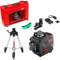Sola PLANO 3D Green Professional 360° Kruislijnlaser Set Incl. Statief In Koffer - Groen