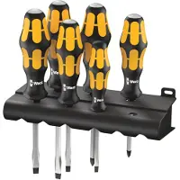 Wera 932/918/6 Schroevendraaierset Werkplaats 6-delig Plat, Kruiskop Pozidriv