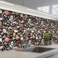 KitchenYeah Keuken achterwand 250x60 cm - Spatscherm zelfklevend Natuur - Kleuren - Stenen - Muurbeschermer - Spatwand fornuis