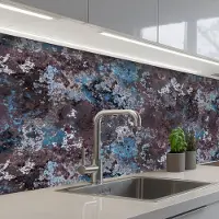 KitchenYeah Keuken achterwand 150x80 cm - Spatscherm zelfklevend Roest - Blauw - Bruin - Vlekken - Muurbeschermer - Spatwand fornuis