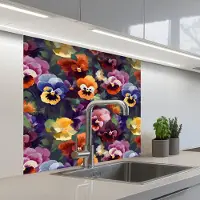 KitchenYeah Keuken achterwand 80x80 cm - Spatscherm zelfklevend Viooltjes - Kleuren - Bloemblaadjes - Muurbeschermer - Spatwand fornuis