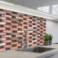 KitchenYeah Keuken achterwand 80x60 cm - Spatscherm zelfklevend Oud - Stenen - Muur - Muurbeschermer - Spatwand fornuis