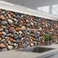 KitchenYeah Keuken achterwand 200x60 cm - Spatscherm zelfklevend Kleuren - Matte - Stenen - Muurbeschermer - Spatwand fornuis