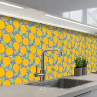 KitchenYeah Keuken achterwand 300x60 cm - Spatscherm zelfklevend Sinaasappels - Bladeren - Kleurrijk - Muurbeschermer - Spatwand fornuis