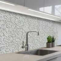 KitchenYeah Keuken achterwand 100x60 cm - Spatscherm zelfklevend Grijs - Muur - Vlekken - Muurbeschermer - Spatwand fornuis