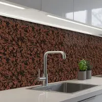 KitchenYeah Keuken achterwand 400x80 cm - Spatscherm zelfklevend Graniet - Rood - Zwart - Muurbeschermer - Spatwand fornuis