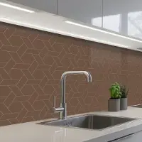 KitchenYeah Keuken achterwand 200x80 cm - Spatscherm zelfklevend Bruin - Roze - Patroon - Muurbeschermer - Spatwand fornuis