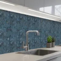 KitchenYeah Keuken achterwand 300x60 cm - Spatscherm zelfklevend Verf - Blauw - Textuur - Muurbeschermer - Spatwand fornuis