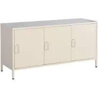 Sweeek Industriële tv meubel metaal 3 deuren 120cm Crème