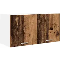 vidaXL - Hangkast - met - opslag - Oudhout - 80 - x - 31 - x - 40 - cm - Bewerkt - hout