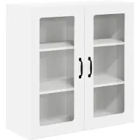 vidaXL Wandkast met glazen deuren, model LUCCA, hoogglans wit, 80 x 31 x 80 cm