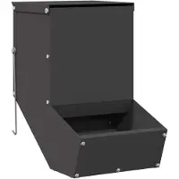vidaXL Konijnenvoerbak Zwart 17,5 x 26 x 28,5 cm Koudgewalst Staal