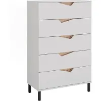 Vicco Marelle Dressoir – 76 x 120 cm met 5 laden Wit/Kunstnijverheid