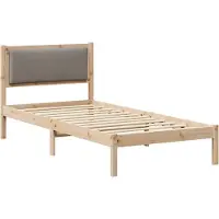 vidaXL Bedframe met hoofdeinde Taupe 90 x 200 cm Massief grenenhout