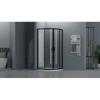 Adema Dawn Douchecabine - 90x90x185cm - kwartrond - zwart mat