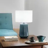 LUCE Design Tafellamp Kiowa, blauw, Woon-/ Eetkamer, Keramiek, Tafellamp
