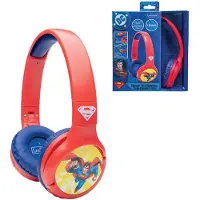 Lexibook 2-in-1 Bluetooth en Bedrade comfortabele opvouwbare Koptelefoon met veilige volumebeperking Superman Design