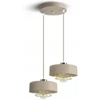 Luxolar Hanglamp Beige Goud 2xE27 LED Modern 760-EZ2