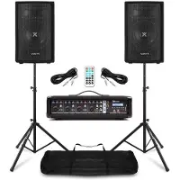 VONYX PA set voor beginnende bands met 8 inch speakers en mixer met ingebouwde versterker
