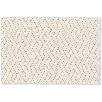 MuchoWow Deurmat 60x40 cm - Droogloopmat Beige - Zigzag - Patroon - Mat voor binnen - Schoonloopmat - Deurmatten met print - Inloopmat