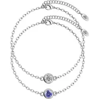 MYC Paris Geboortesteen armbanden - Zilver, kristal en paars