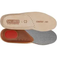 Saluber inlegzolen Comfort met PORON schokdemping en echt leer - Goede schokdemping - Medium voetboogondersteuning - Schoenmaat: 42