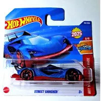 Hot Wheels STREET SHRIEKER BLUE CARBON LOOK 66/250 HW LET'S RACE 3/5 SHORT CARD 2025