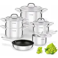 Starke PRO Strong Pro Treviso 10-delige Pannenset - Inductie & Gas - Inclusief Stoominzet