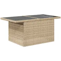 vidaXL Tuinbank Set 8 st Beige [Synthetisch]: Poly Riet
