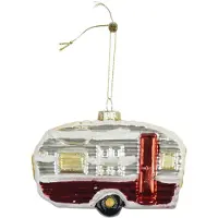 House Vitamin Christmas decoration christmas hanger caravan white/ red glass -