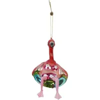 House Vitamin Christmas decoration christmas hanger flamingo in bikini pink glass -