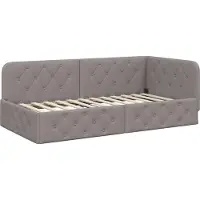 vidaXL Hoek Bed Frame Taupe 100 x 200 cm Stof