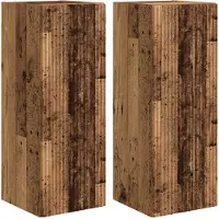 vidaXL TV Wandkast 2 st Oud Hout Bewerkt hout