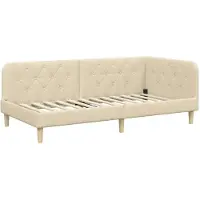 vidaXL Hoekbankframe, crème, 90 x 190 cm, met bekleding