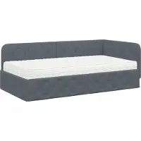 vidaXL Hoek Bed Frame Donkergrijs 100 x 200 cm Fluweel