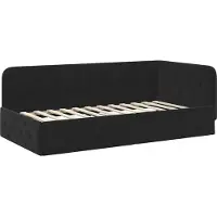 vidaXL Hoek Bed Frame Zwart 100 x 200 cm Fluweel
