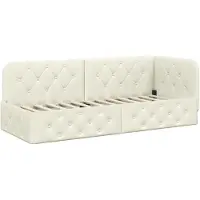 vidaXL Hoek Bed Frame Crème 80 x 200 cm Fluweel