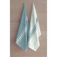 Merkloos Handdoek Payton, ft 50 x 70 cm, gestreept, minéral, pak van 6 stuks