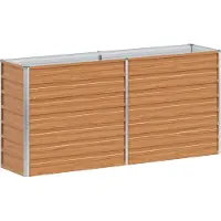 vidaXL Verhoogde plantenbak, lichtbruin, 160 x 40 x 77 cm, verzinkt staal