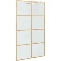 vidaXL Inloopdouchewand Goud 115 x 195 cm gehard glas