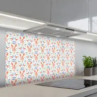 KitchenYeah Spatscherm 120x60 cm - Zelfklevende achterwand Sfeer - Oranje - Blauw - Groen - Keuken muurbeschermer - Spatwand fornuis