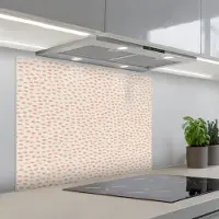 KitchenYeah Spatscherm 80x60 cm - Zelfklevende achterwand Rondjes - Patroon - Roze - Keuken muurbeschermer - Spatwand fornuis