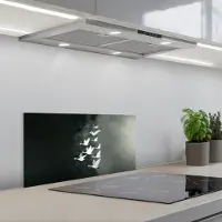 KitchenYeah Spatscherm 70x30 cm - Zelfklevende achterwand Vogel - Japandi - Groen - Keuken muurbeschermer - Spatwand fornuis