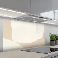 KitchenYeah Spatscherm 120x60 cm - Zelfklevende achterwand Beige - Abstract - Modern - Keuken muurbeschermer - Spatwand fornuis