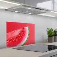 KitchenYeah Spatscherm 60x45 cm - Zelfklevende achterwand Watermeloen - Rood - Zomers - Keuken muurbeschermer - Spatwand fornuis