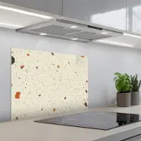 KitchenYeah Spatscherm 70x50 cm - Zelfklevende achterwand Terrazzo - Decoratie - Tegels - Patronen - Keuken muurbeschermer - Spatwand fornuis