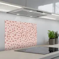 KitchenYeah Spatscherm 70x55 cm - Zelfklevende achterwand Nude - Luipaard - Tinten - Keuken muurbeschermer - Spatwand fornuis